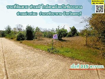 ขายที่ดินสวย ทำเลดี ใกล้ศาลจังหวัดชัยบาดาล   ตำบลม่วงค่อม  อำเภอชัยบาดาล จังหวัดลพบุรี
